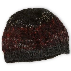 Thick Wool Blend Black, Burgundy & Gray Hat